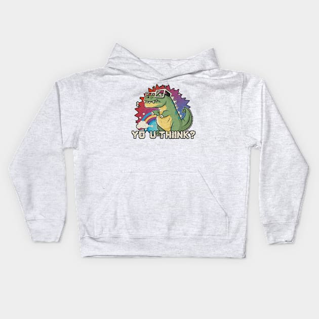 Dino Dilemma - The Pondering Prehistoric Kids Hoodie by C.Note